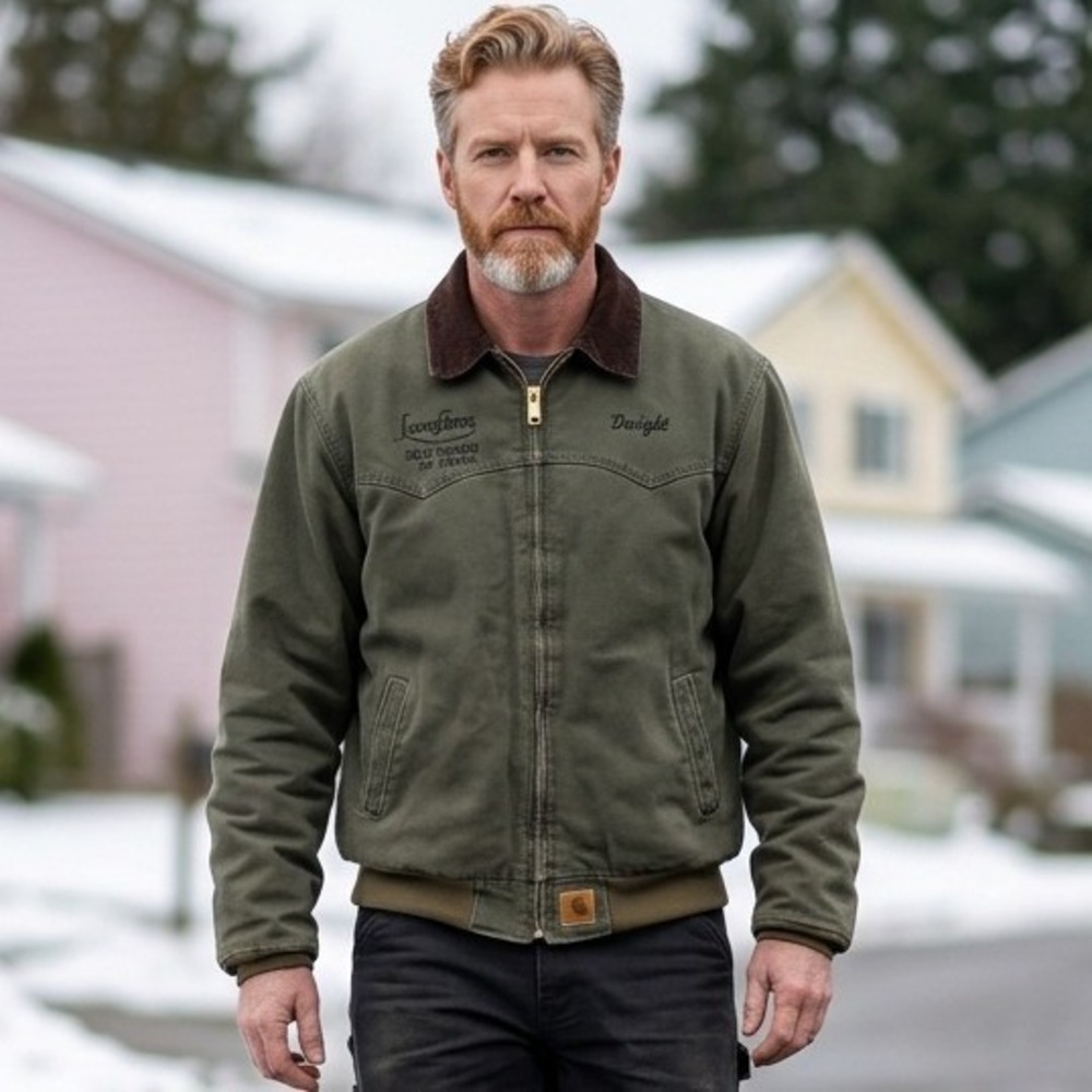 Vintage Carhartt Sante Fe Work Jacket Green Duck Canvas Chore Barn Size XL Tall